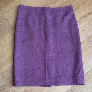 J. Crew Rich Purple Pencil Skirt, Lined, Zipper closure, 100% wool, size 8